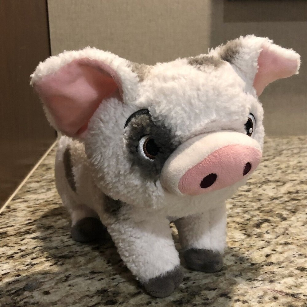 Disney Store Fluffy Moana Pua The Pig 10” Plush Stuffed Animal Toy
